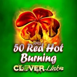 50 Red Hot Burning Clover Links slot icon by Novomatic, available at Boomerang Casino