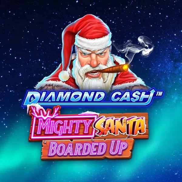 Slots logo of Diamond Cash Mighty Santa Boarded Up from Greentube at Boomerang Casino