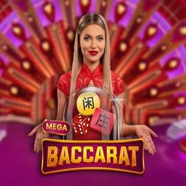 Mega Baccarat by Pragmatic Play, showcased at boomerangkazino.com – game logo