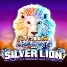 Stellar Jackpots with Silver Lion slot visual from Lightning Box Game available on boomerangkazino.com